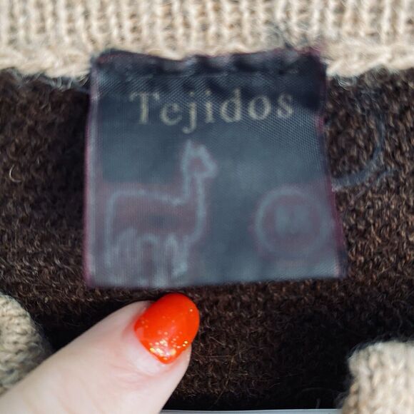 Vintage Tejidos Ruminahui Sweater Womens M ALPACA MOHAIR BRUSHED Geometric Retro - Picture 2 of 4
